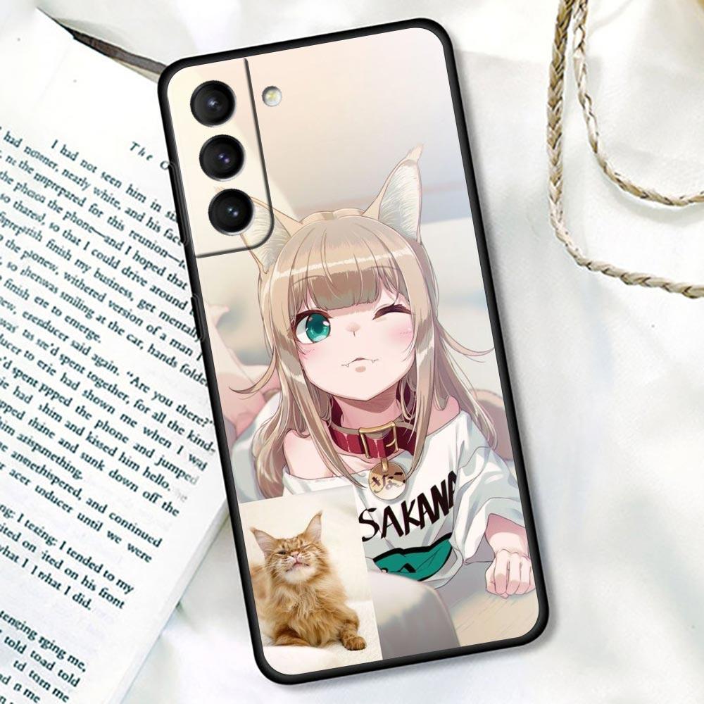 Чехол для косплея с котом для Samsung Galaxy S21 S22 S20 Ultra FE Plus S7 S8 S9 S10 Plus, чехлы Funda Lovely Cute Kawaiii Girl Anime
