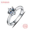 Lindon Classic 925 Sterling Silver Zircon Ring Ladies Jewelry Wedding Promise Party Gift