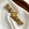 Light Luxury High Quality Watches Women Gemstone Jade Inlaid Small Dial With Clothing Elegant Quartz Watch Women Gift