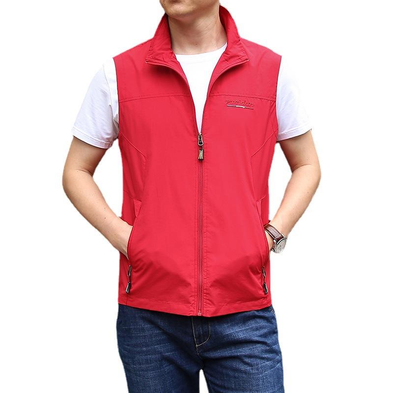 Autumn New Vest Men's Middle-aged Outdoor Fishing Photography Jacket Vest Large Size Casual Sports Horse Clip Thin Style