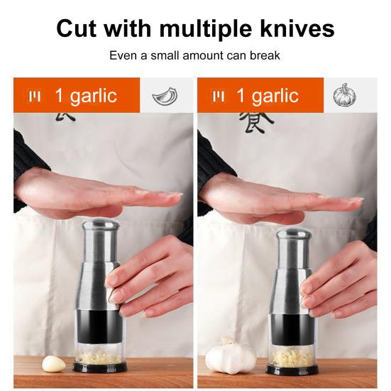 1/2 шт. Чеснокодавка из нержавеющей стали, ручной измельчитель продуктов, легко моется, измельчитель лука, противоскользящая ручка, измельчитель орехов, овощерезка