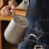 Титановый серебристо-серый чайник с гусиным носом, электрический чайник с контролем температуры, кофейник из нержавеющей стали, тонкий носик, чайник
