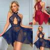 Женская одежда для сна Платье на бретельках спагетти Прозрачные сексуальные ночные сорочки Кружево Пижамы Сексуальный комплект Нижнее белье