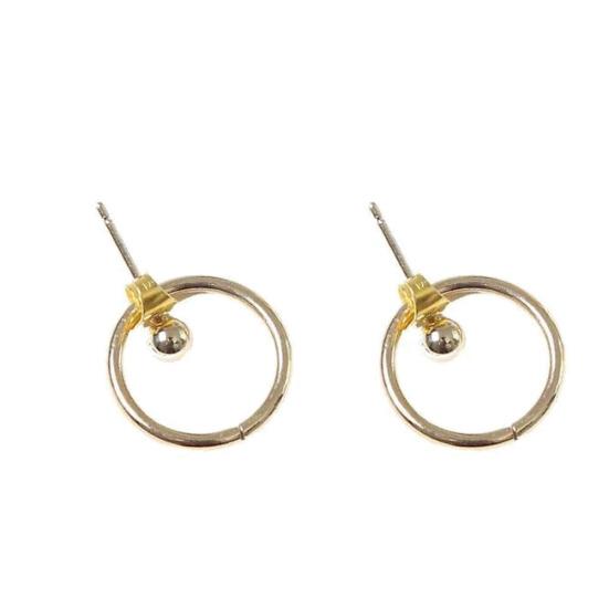 Женские простые полые круглые двухсторонние куртки, серьги-гвоздики, ювелирные изделия