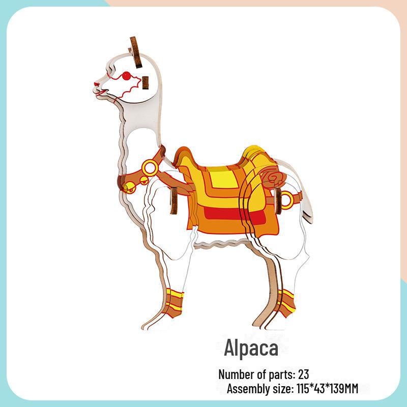 Милые животные DIY 3D деревянная головоломка для детей