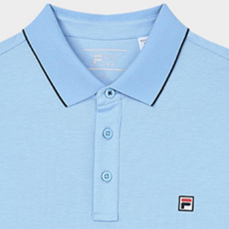 New FILA WHITE Polo Shirt Men's Light Bright Blue F51M523102F-LB