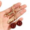 1 шт. Изысканный брелок-шарм в виде вишни для сумки, брелок для женщин, подвеска для рюкзака, кошелька, ювелирные аксессуары, подарок, брелок с красной вишней