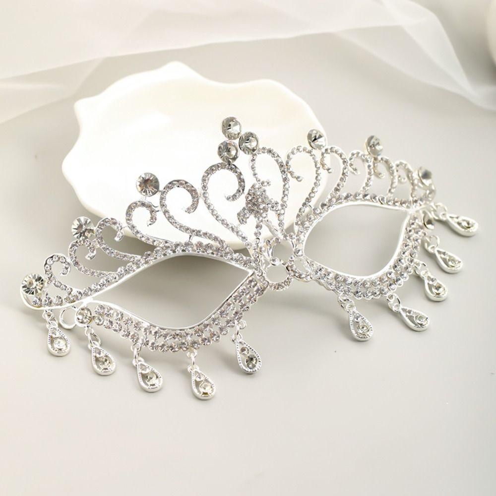 Full Face Masquerade Mask Tassel Facial Jewelry Accessories Elegant Rhinestone Mask Party
