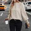 European and American women's clothing spring and autumn 1116 new printed pullover short polka dot long-sleeved top