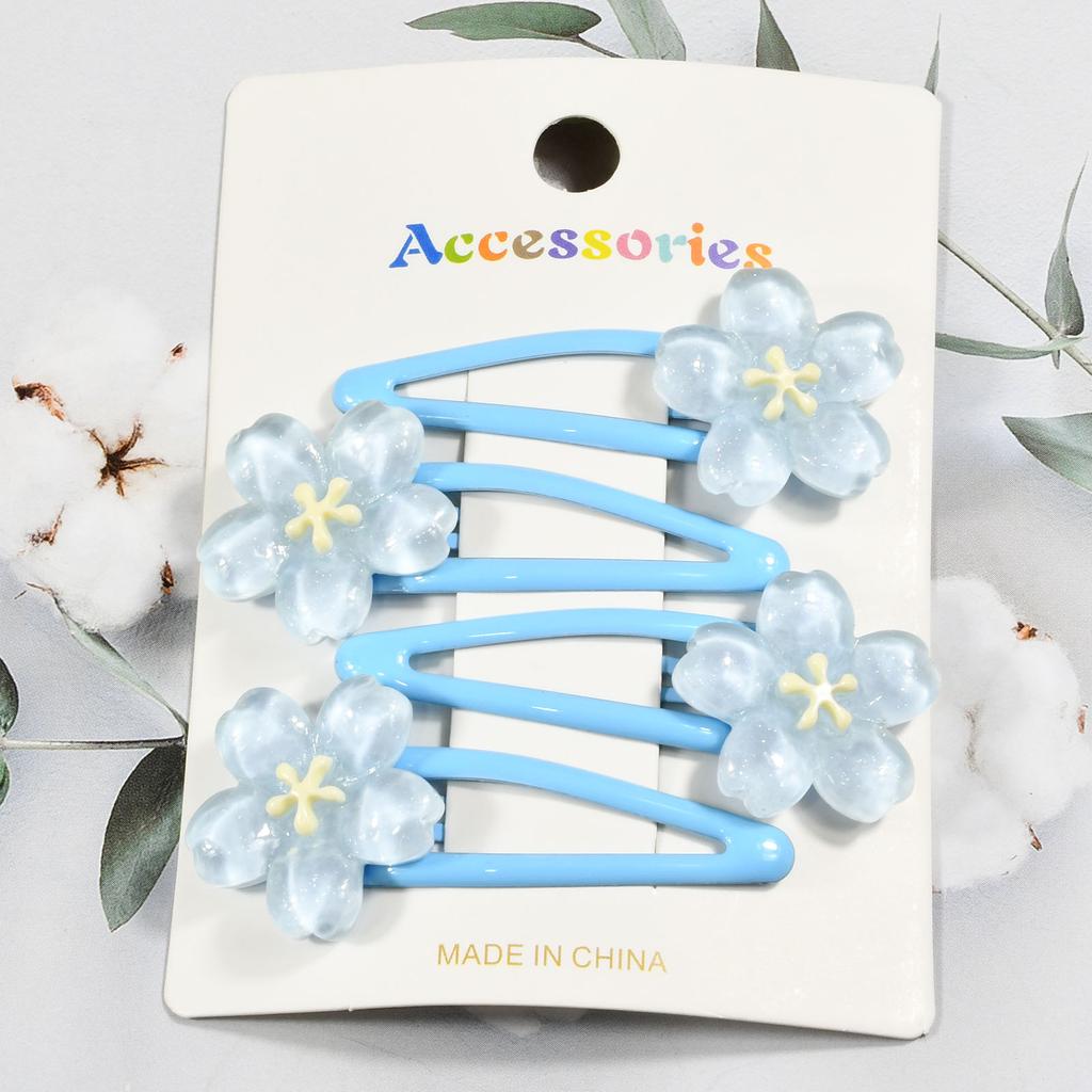 4 шт./компл. разноцветные заколки для волос BB в форме сладких цветов женские боковые зажимы для повседневной жизни