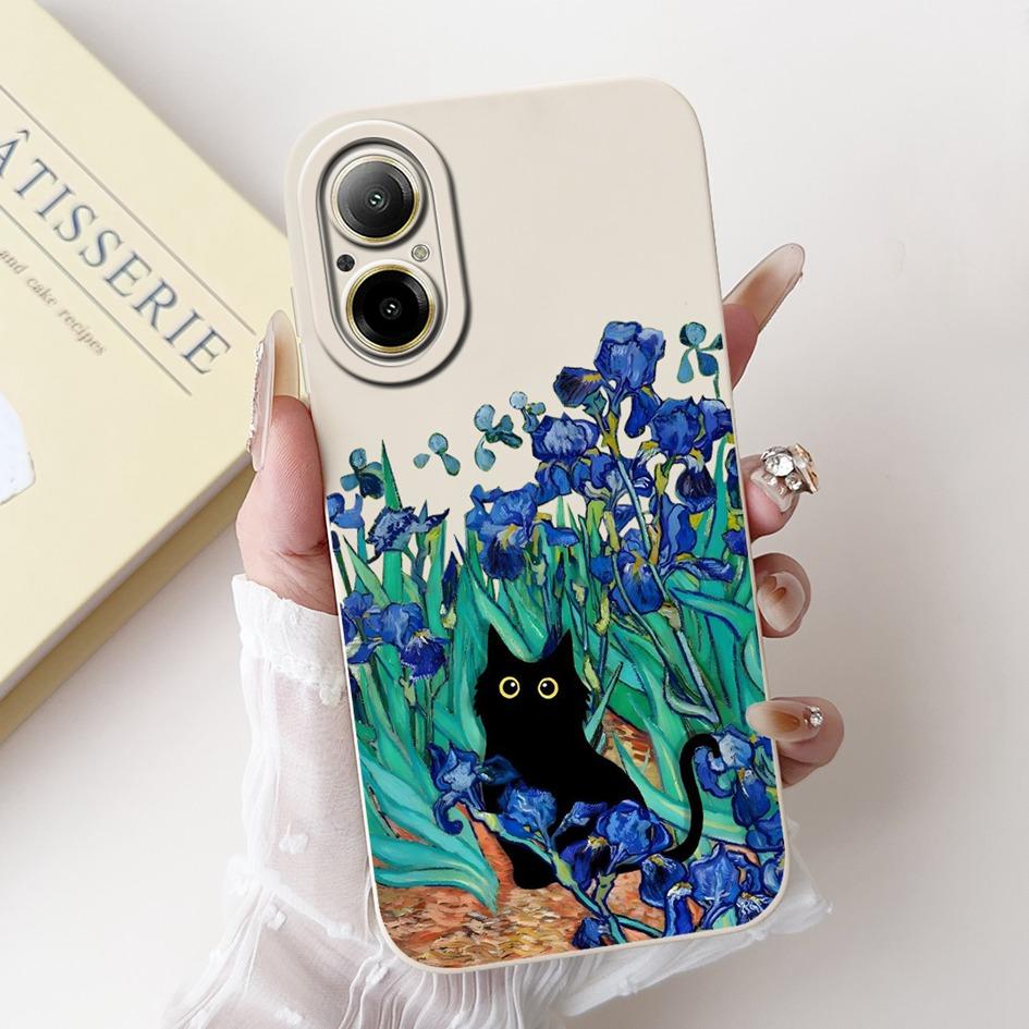 Чехол для Oppo Realme C67 4G Чехол Модный Художественный Расписной Чехлы для Телефона Цветок Мягкий Силикон Ударопрочный Задний Чехол Для RealmeC67 Coque