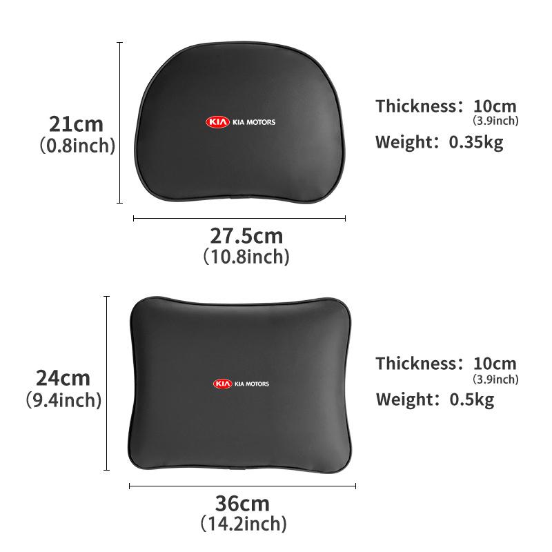 For KIA Car Leather Headrest Neck Support Seat Waist Cushion Pillow Auto Accessories Sorento Stinger Soul Spectra Niro Cadenza MF1