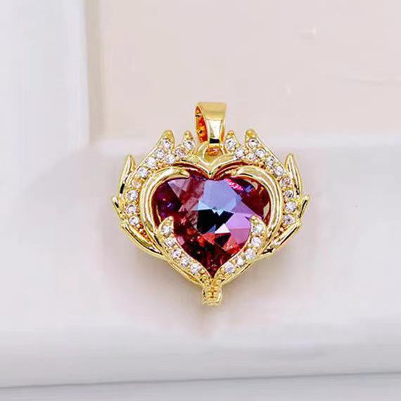 Элегантное ожерелье в виде океанского сердца с крыльями ангела - титановая сталь, не выцветает, для женщин