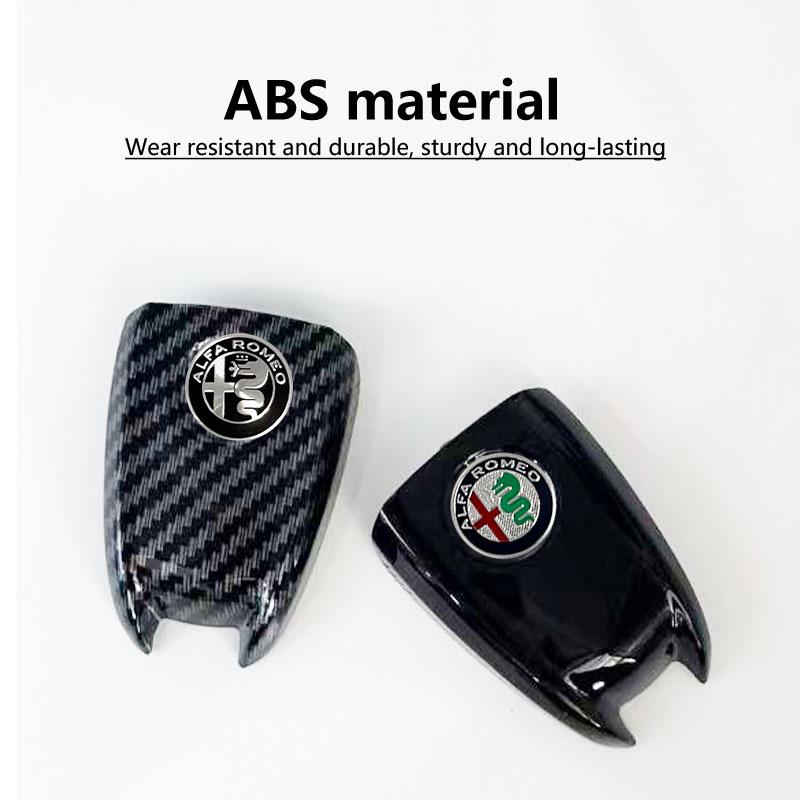 TZJHB1 Car Key Cover Replacement Key Case for Alfa Romeo Giulia Stelvio Tonale Carbon Fiber Style