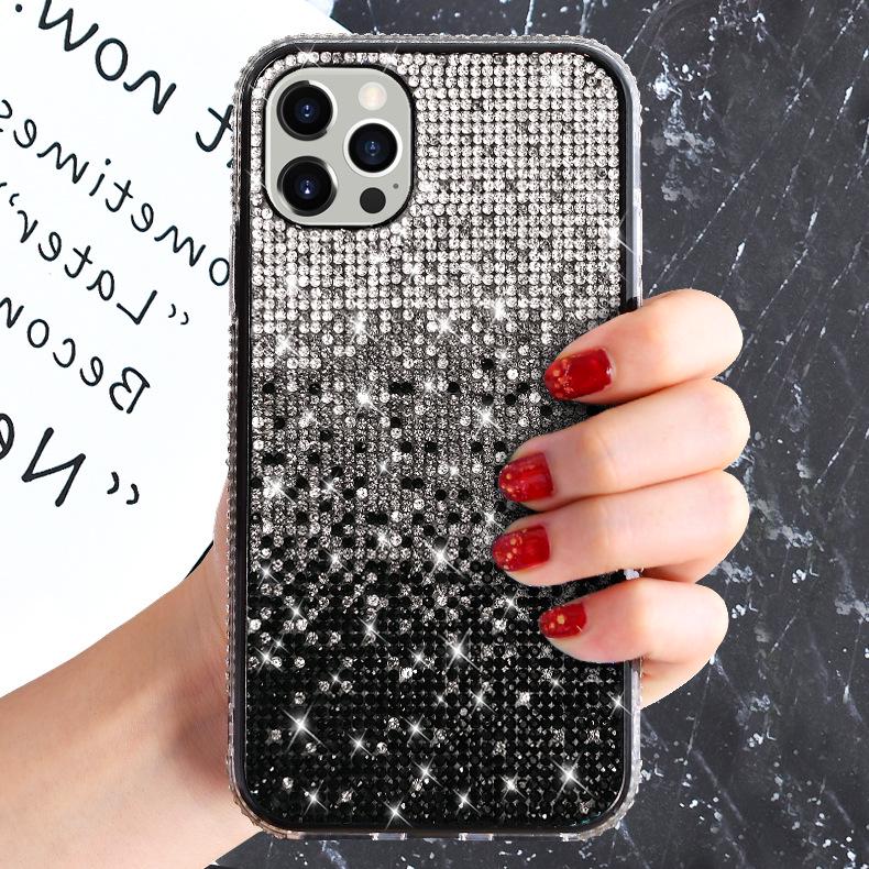 Креативный градиентный чехол для iPhone со стразами для 13, 16, XS Max, XR, SE и 17