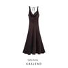 Kaslead New Arrival Women's Clothing Fashion Style Fashion Silm Silk Satin Texture Length Dress 2590987