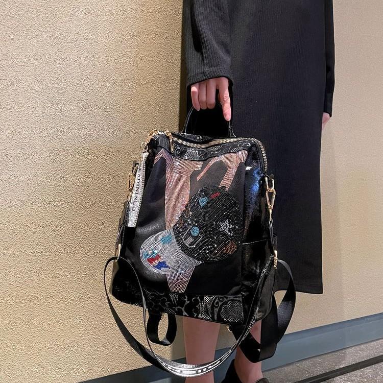 Fashionable Women's Backpack Versatile and Premium Backpack Large Capacity Casual Hot Diamond Shoulder Bag Fashion CLE