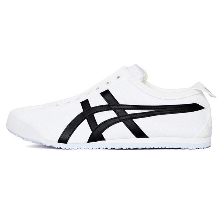 ONITSUKA TIGER Mexico 66 Slip-On Comfortable Non-Slip Lightweight Low-Top Casual Shoes Unisex Sneaker White Black D342Q-0190