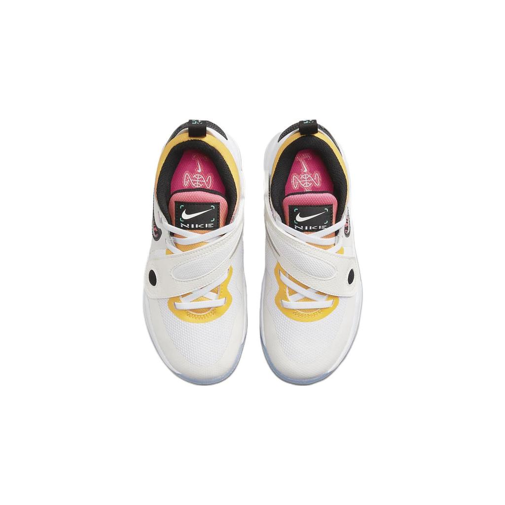 Nike Team Hustle D 11 PS Comfortable Outdoor Non-Slip Shock Absorbing Low Top Kids Basketball Shoes Kids Sneaker White FJ7689-101