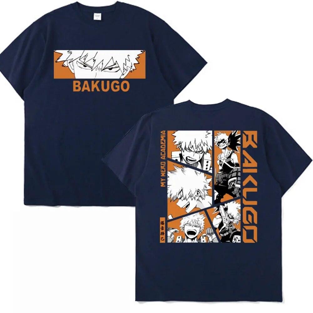 Футболка японского аниме My Hero Academia Bakugou Katsuki, футболка унисекс, женская футболка большого размера в стиле Харадзюку с коротким рукавом, уличная футболка