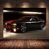 Черный Dodge Challenger с Красными Полосами Настенное Искусство Холст Картины Постеры Фотографии Декор Дома для Гостиной Без Рамы