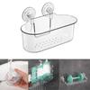Shower Basket Easy To Install Suction Cup Wall Storage Holder Bathroom Caddies No Drilling Practical Wall Shelf Holder