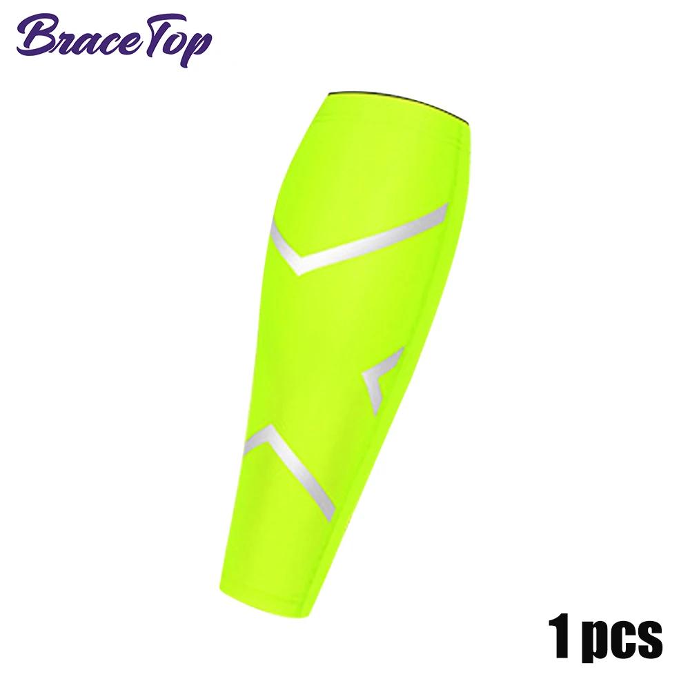 Bracetop 1 Pc Sports Calf Compression Sleeve Shin Splint Support Guard Leg Protection Sock For Basketball Running Cycling Travel