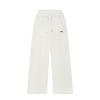Logo Print Solid Color Outdoor Casual Loose Fit Wide Leg Knit Sports Pants Women Bottoms Steam-White F11W439608FIV