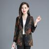 Осенняя женская куртка среднего и пожилого возраста с отложным воротником, темпераментный костюм, элитный модный пиджак с принтом, пальто