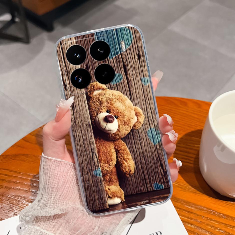 Cute Flower Case For Xiaomi 15 Pro Ultra Clear Soft Silicone Protective Bumper Cover For Xiaomi15Pro 15Ultra Anti Scratch Fundas