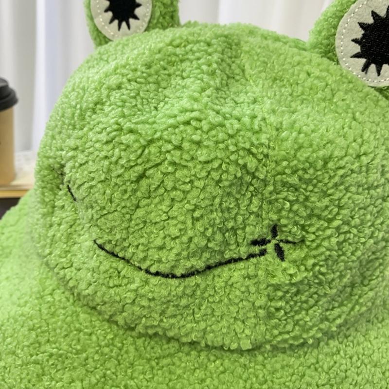 Зимняя панама из полиэстера с плюшем, рыбацкие шапки для женщин и мужчин, согревающие, милые мультяшные в стиле лягушки, модные аксессуары