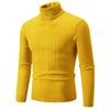Men's Turtleneck Sweater Solid Color High Neck Pullover Knitted Sweaters Casual Elastic Sweatwear Mens Fall Winter