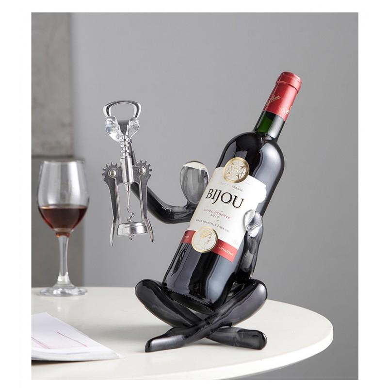 Modern Minimalist Resin Wine Rack Home Bar Decor Transparent Gradient Gray Bottle Glass Holder Stand