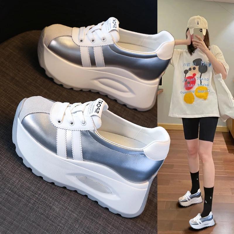 Самая продаваемая высококачественная новая повседневная обувь на толстой подошве с дышащей платформой и мелким носком