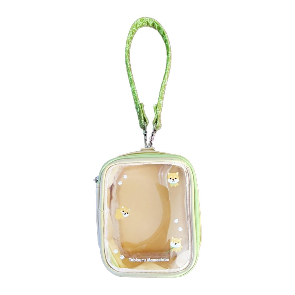 TabisuruMameshiba Osan Pouch, Плюшевая игрушка Oshikatsu, Декоративная коробка, Коробка-косметичка (Маме Зеленый/Коричневый)