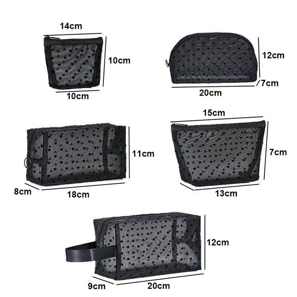 Multifunction Women Cosmetic Storage Pouch Heart Transparent Ladies Toiletry Storage Bag