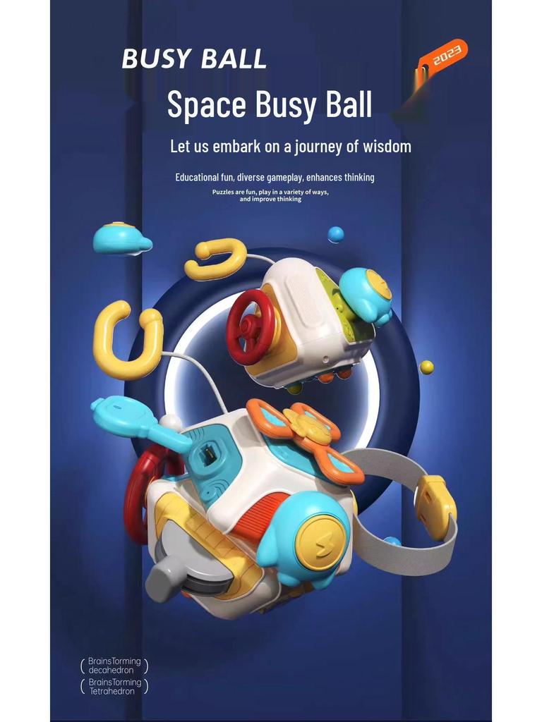 Монтессори Бизи Бокс с шариками: Развивающий кубик для распознавания форм для детей 1-2 лет