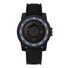 Magnetic Suspension Watch Unisex Cool Waterproof Quartz Wrist Watch for Couples with Black Shell Red Blue Circle