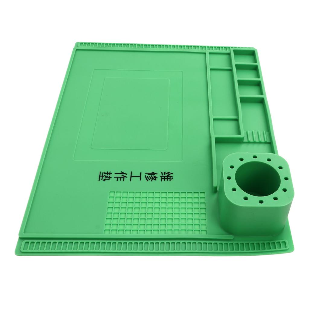 Silicone Work Mat High Temperature Resistance Heat Insulation Electronics Repair Mat 40x30cm Green