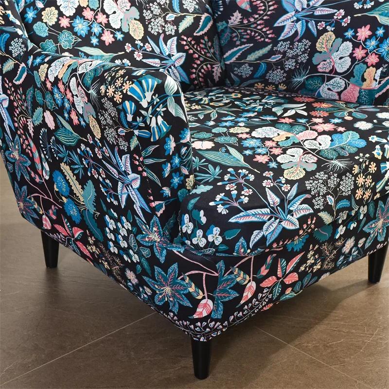 Чехол для кресла с подголовником в пасторальном стиле, эластичный спандекс, чехол для спинки кресла, чехлы для дивана и подушки сиденья, защитный чехол для мебели