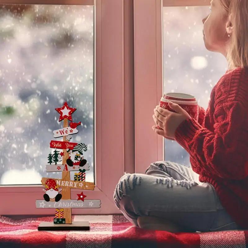 Рождественская елка настольное украшение Санта-Клаус украшение из дерева подходит для новогодней вечеринки подарки рождественские украшения подарки