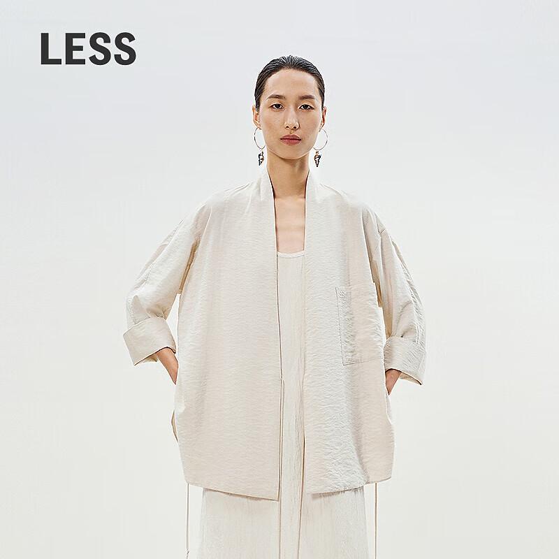 LESS 2025 Summer Loose-fit Stand-Collar Long-Sleeve Shirt