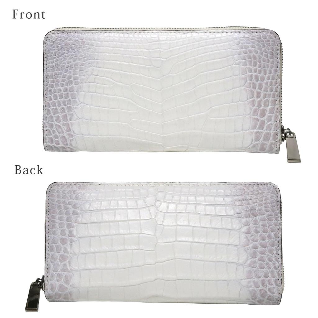 Himalayan Crocodile Long Wallet for Men and Women, Made from a Single Piece of Genuine Crocodile Leather, with a Round Zipper, Coin Purse, Card