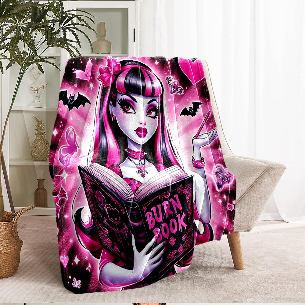 Monster High Theme Printed Blanket - Perfect for Couch, Bed, Travel & Outdoor Use | Machine Washable, Cozy & Durable.