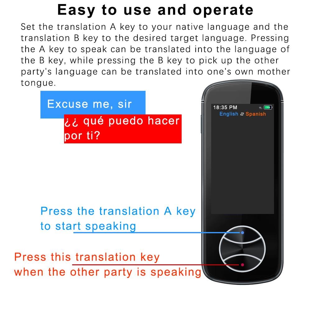 Smart Multilingual Translator - Offline & Photo Translation, 3.0-Inch Touchscreen, Supports 107 Languages