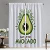 Avocado Blackout Curtains for Living Room Curtain Home Interior Curtains 2 Pieces Shades Halloween Decoration Tulle for Bedroom