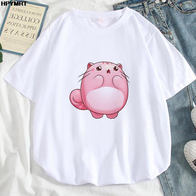 Летняя уличная одежда Harajuku Fashion женская одежда с мультяшным принтом футболка женская для девушек мягкая уютная повседневная милая рубашка с коротким рукавом Kawaii