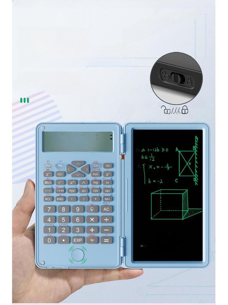 Научный многофункциональный калькулятор с планшетом для рукописного ввода для офиса, экзаменов, бухгалтерского учета и обучения.