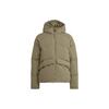 Padded Hooded Windbreaker Down Jacket With Solid Color Logo Men Outerwear Khaki IK3153