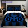 Inter Milan Emblem Background Three-piece set (1 * duvet cover + 2 * pillowcase, without core) Christmas birthday gift Duvet cover and pillowcase